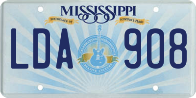 MS license plate LDA908
