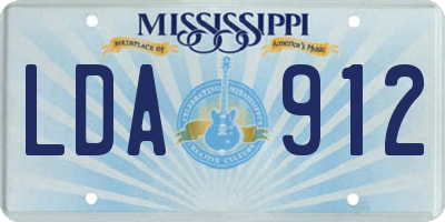 MS license plate LDA912