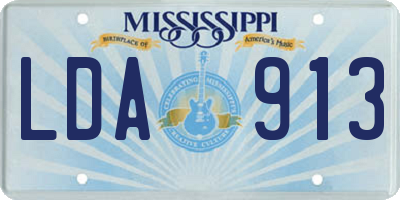 MS license plate LDA913