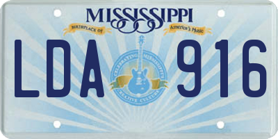 MS license plate LDA916