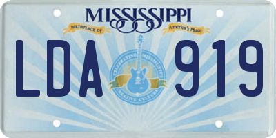 MS license plate LDA919