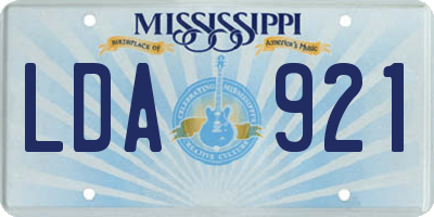 MS license plate LDA921