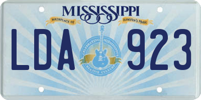 MS license plate LDA923