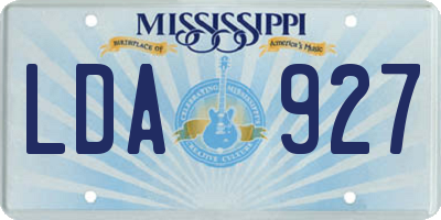 MS license plate LDA927