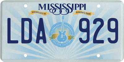 MS license plate LDA929