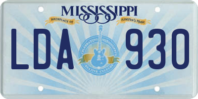 MS license plate LDA930