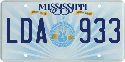 MS license plate LDA933