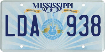 MS license plate LDA938