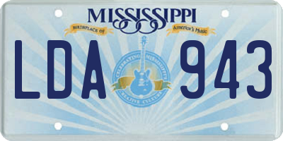 MS license plate LDA943