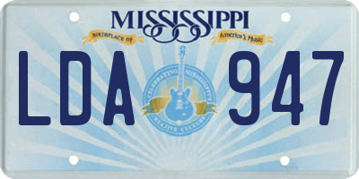 MS license plate LDA947