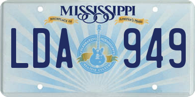 MS license plate LDA949