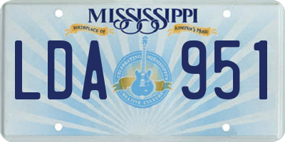 MS license plate LDA951