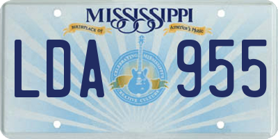 MS license plate LDA955