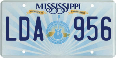 MS license plate LDA956