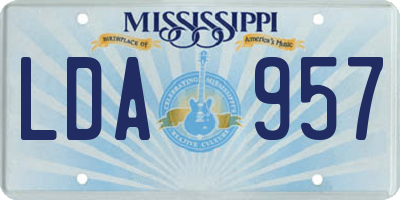 MS license plate LDA957