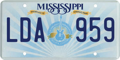 MS license plate LDA959