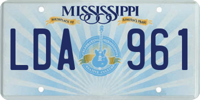 MS license plate LDA961