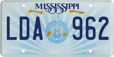 MS license plate LDA962