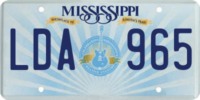 MS license plate LDA965