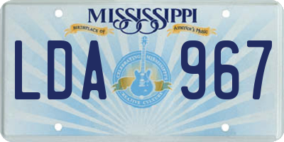 MS license plate LDA967