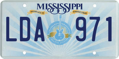 MS license plate LDA971