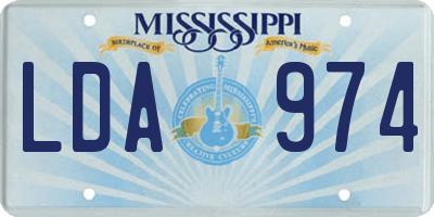 MS license plate LDA974