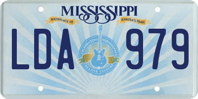 MS license plate LDA979
