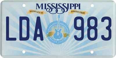 MS license plate LDA983