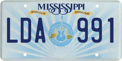 MS license plate LDA991