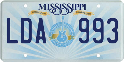 MS license plate LDA993