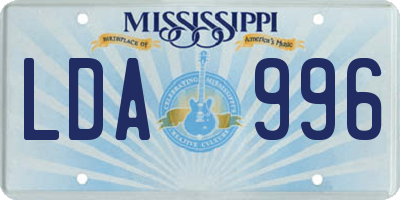MS license plate LDA996