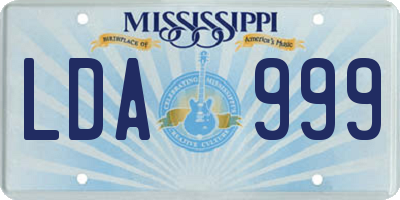 MS license plate LDA999