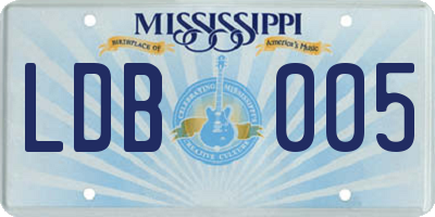 MS license plate LDB005