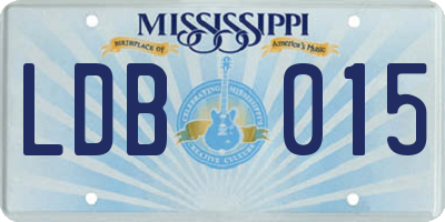MS license plate LDB015