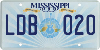 MS license plate LDB020