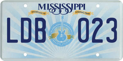 MS license plate LDB023