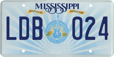MS license plate LDB024