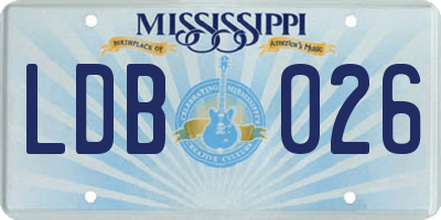 MS license plate LDB026