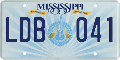 MS license plate LDB041