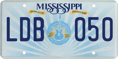 MS license plate LDB050