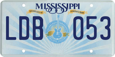 MS license plate LDB053