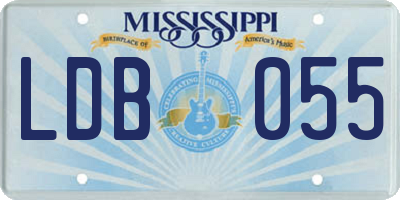 MS license plate LDB055
