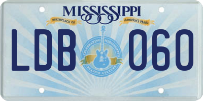 MS license plate LDB060