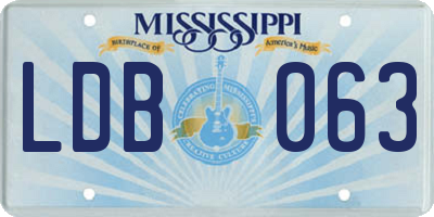 MS license plate LDB063