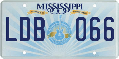 MS license plate LDB066