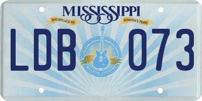 MS license plate LDB073