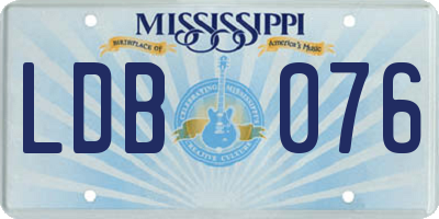 MS license plate LDB076