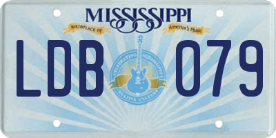 MS license plate LDB079