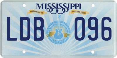 MS license plate LDB096