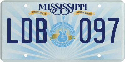 MS license plate LDB097